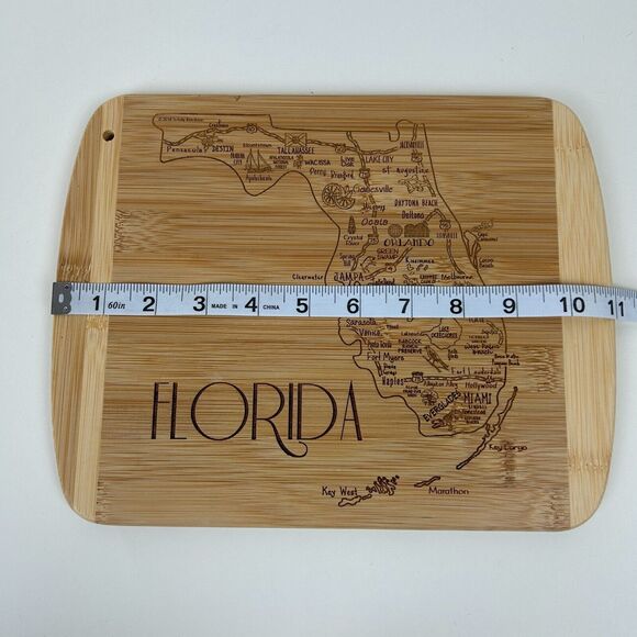 Totally Bamboo Florida Map Etched Wood Cutting Board Kitchen - Picture 13 of 15